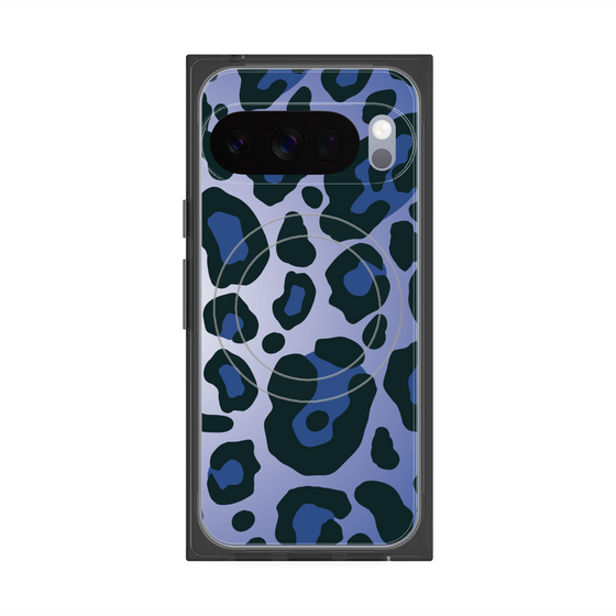 プレミアムスクエアケース with Pixelsnap［ Leopard - Blue ］