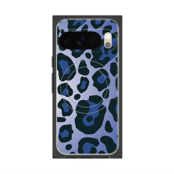 プレミアムスクエアケース with Pixelsnap［ Leopard - Blue ］
