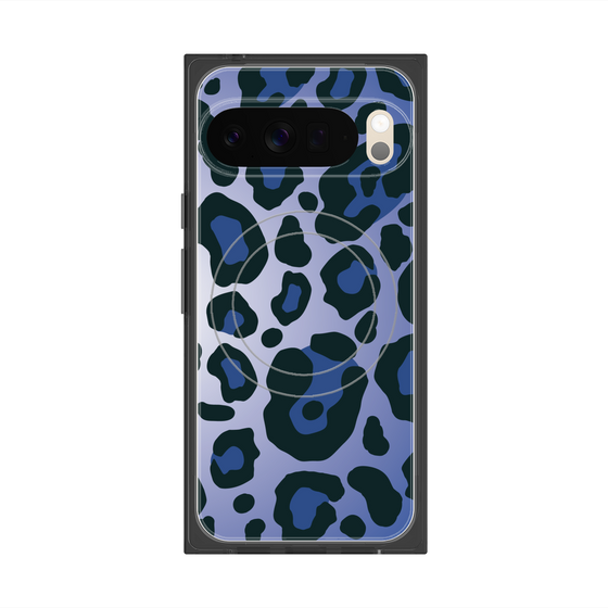 プレミアムスクエアケース with Pixelsnap［ Leopard - Blue ］
