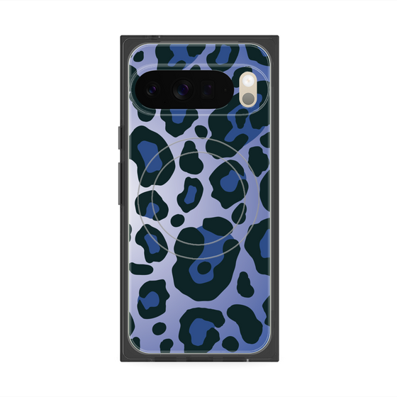 プレミアムスクエアケース with Pixelsnap［ Leopard - Blue ］