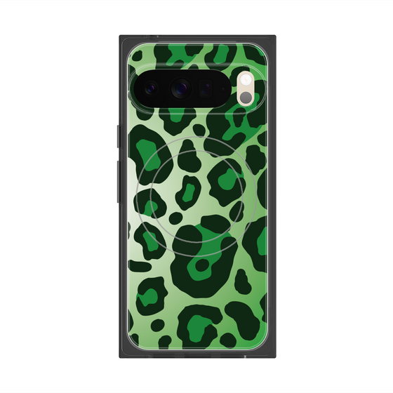 プレミアムスクエアケース with Pixelsnap［ Leopard - Green ］