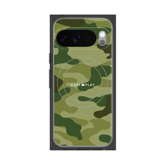 プレミアムスクエアケース with Pixelsnap［ Camouflage - Green ］