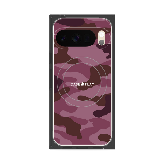 プレミアムスクエアケース with Pixelsnap［ Camouflage - Pink ］