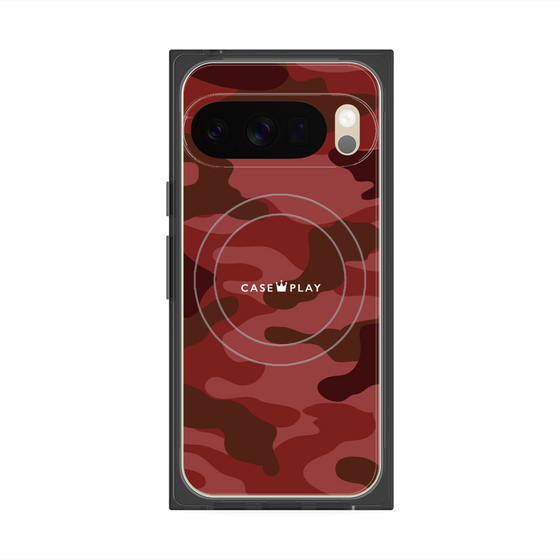 プレミアムスクエアケース with Pixelsnap［ Camouflage - Red ］