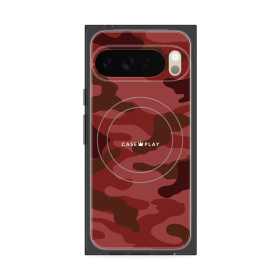 プレミアムスクエアケース with Pixelsnap［ Camouflage - Red ］