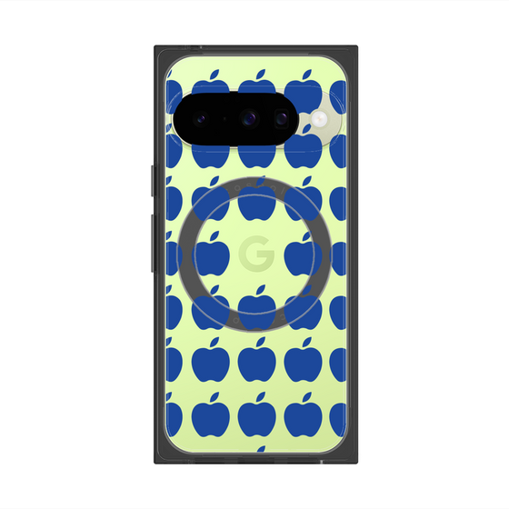 プレミアムスクエアケース with Pixelsnap［ Apple - Blue ］