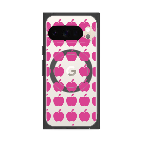 プレミアムスクエアケース with Pixelsnap［ Apple - Pink ］
