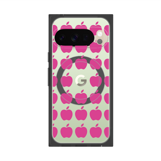 プレミアムスクエアケース with Pixelsnap［ Apple - Pink ］