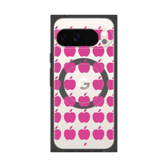 プレミアムスクエアケース with Pixelsnap［ Apple - Pink ］