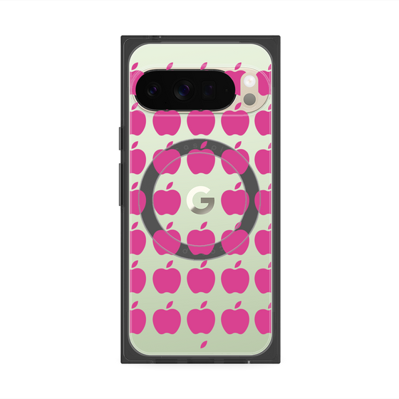 プレミアムスクエアケース with Pixelsnap［ Apple - Pink ］