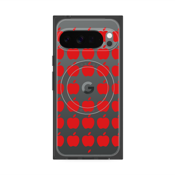 プレミアムスクエアケース with Pixelsnap［ Apple - Red ］