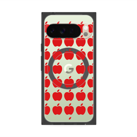プレミアムスクエアケース with Pixelsnap［ Apple - Red ］