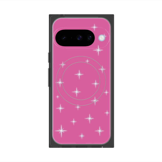 プレミアムスクエアケース with Pixelsnap［ Glitter - Pink ］