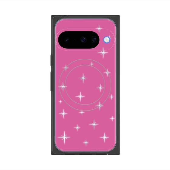 プレミアムスクエアケース with Pixelsnap［ Glitter - Pink ］