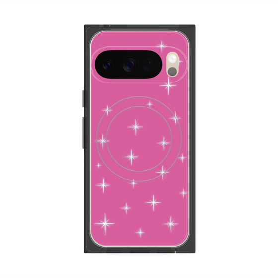 プレミアムスクエアケース with Pixelsnap［ Glitter - Pink ］