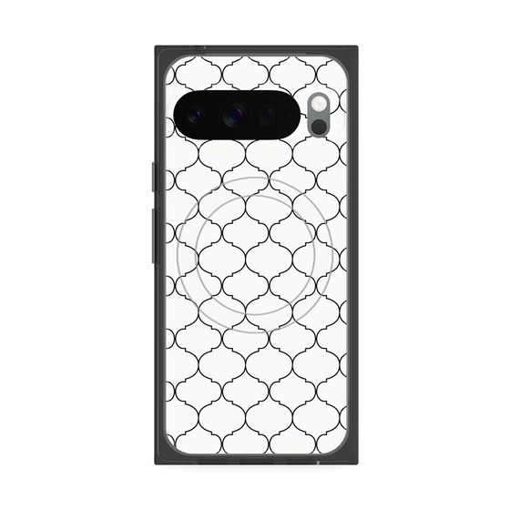 プレミアムスクエアケース with Pixelsnap［ Moroccan1 -Black ］