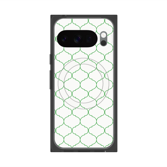 プレミアムスクエアケース with Pixelsnap［ Moroccan1 -Green ］