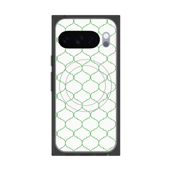プレミアムスクエアケース with Pixelsnap［ Moroccan1 -Green ］