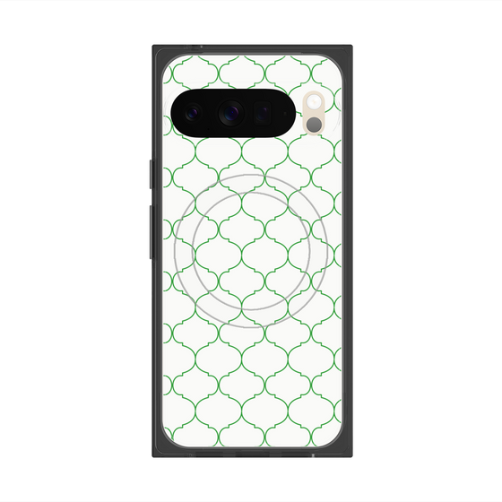 プレミアムスクエアケース with Pixelsnap［ Moroccan1 -Green ］
