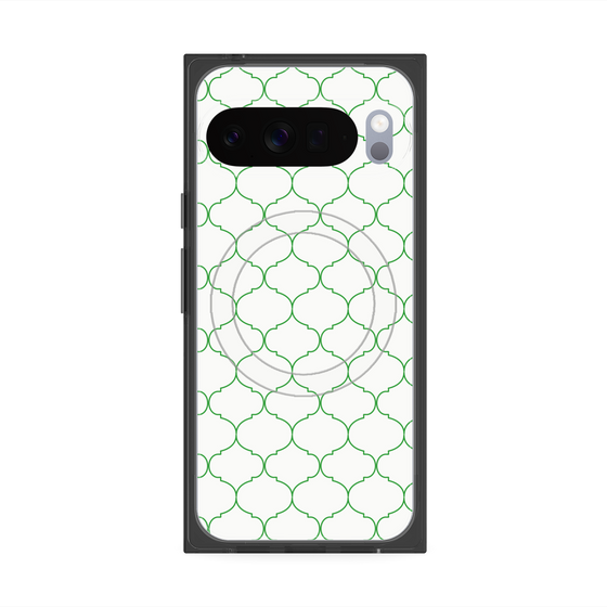 プレミアムスクエアケース with Pixelsnap［ Moroccan1 -Green ］
