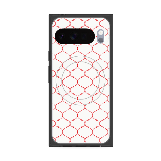 プレミアムスクエアケース with Pixelsnap［ Moroccan1 -Red ］