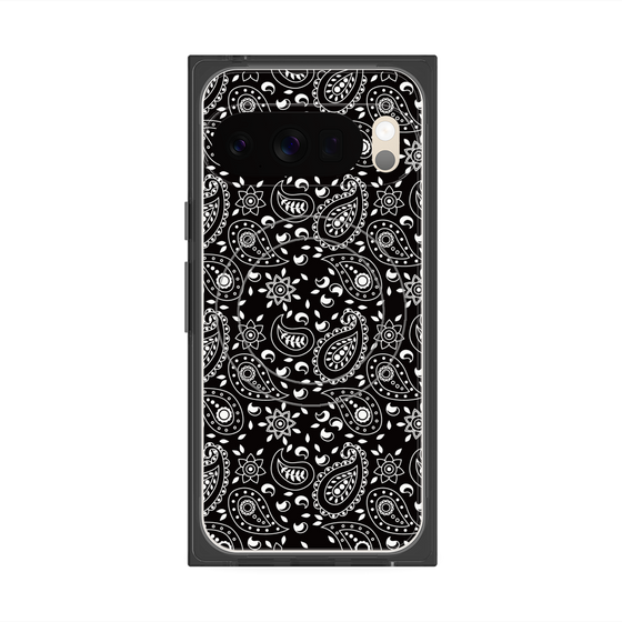 プレミアムスクエアケース with Pixelsnap［ ペイズリー - Black ］