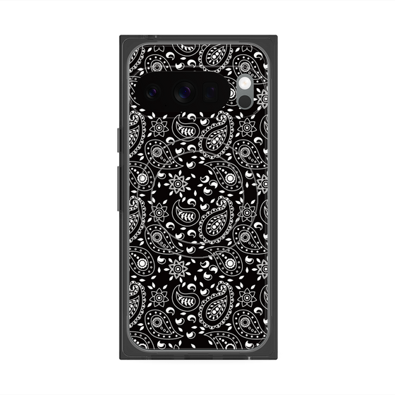 プレミアムスクエアケース with Pixelsnap［ ペイズリー - Black ］