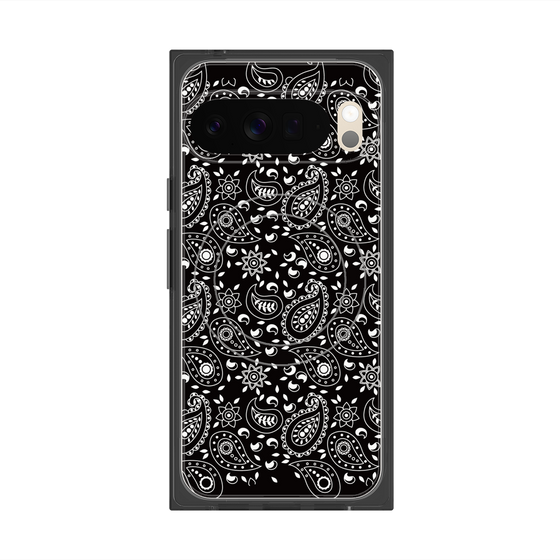プレミアムスクエアケース with Pixelsnap［ ペイズリー - Black ］