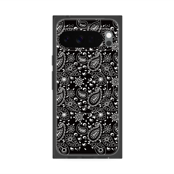 プレミアムスクエアケース with Pixelsnap［ ペイズリー - Black ］