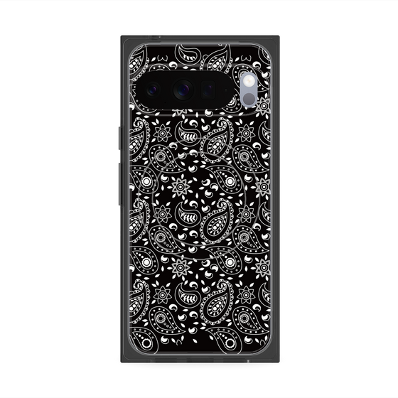 プレミアムスクエアケース with Pixelsnap［ ペイズリー - Black ］