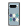 プレミアムスクエアケース with Pixelsnap［ Nordic Argyle - Blue ］