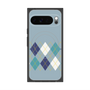 プレミアムスクエアケース with Pixelsnap［ Nordic Argyle - Blue ］