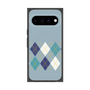 プレミアムスクエアケース with Pixelsnap［ Nordic Argyle - Blue ］