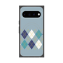 プレミアムスクエアケース with Pixelsnap［ Nordic Argyle - Blue ］