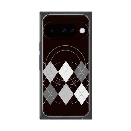 プレミアムスクエアケース with Pixelsnap［ Nordic Argyle - Black ］
