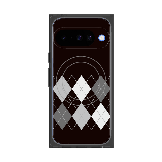 プレミアムスクエアケース with Pixelsnap［ Nordic Argyle - Black ］