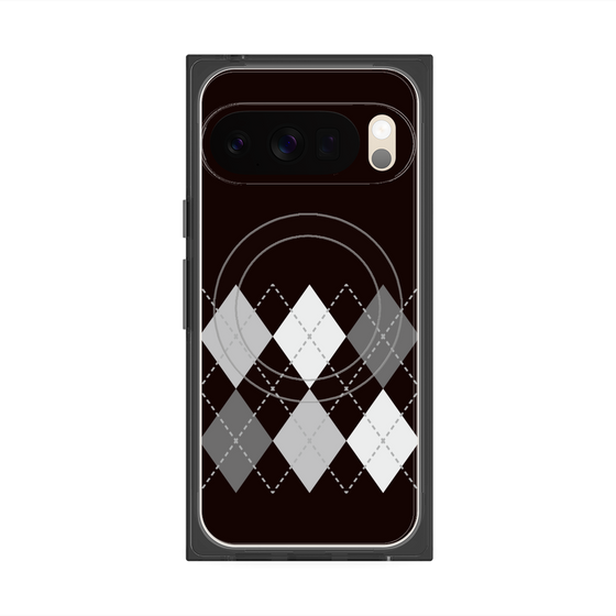 プレミアムスクエアケース with Pixelsnap［ Nordic Argyle - Black ］