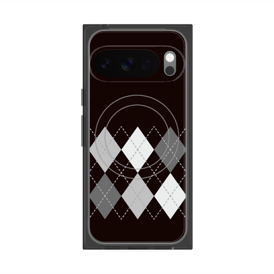 プレミアムスクエアケース with Pixelsnap［ Nordic Argyle - Black ］