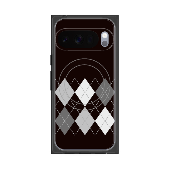 プレミアムスクエアケース with Pixelsnap［ Nordic Argyle - Black ］