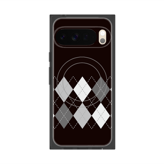 プレミアムスクエアケース with Pixelsnap［ Nordic Argyle - Black ］