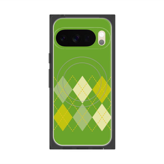 プレミアムスクエアケース with Pixelsnap［ Nordic Argyle - Green ］