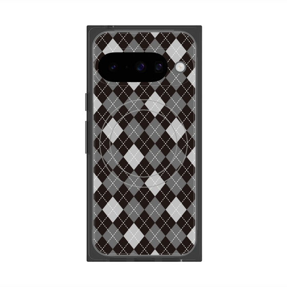 プレミアムスクエアケース with Pixelsnap［ Argyle - Black ］
