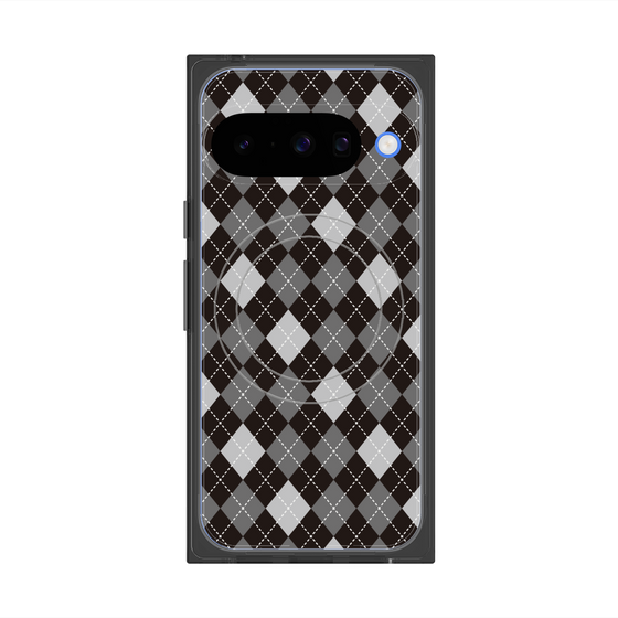 プレミアムスクエアケース with Pixelsnap［ Argyle - Black ］