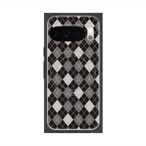 プレミアムスクエアケース with Pixelsnap［ Argyle - Black ］