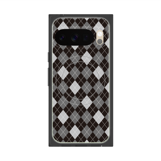 プレミアムスクエアケース with Pixelsnap［ Argyle - Black ］