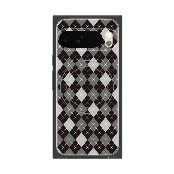プレミアムスクエアケース with Pixelsnap［ Argyle - Black ］