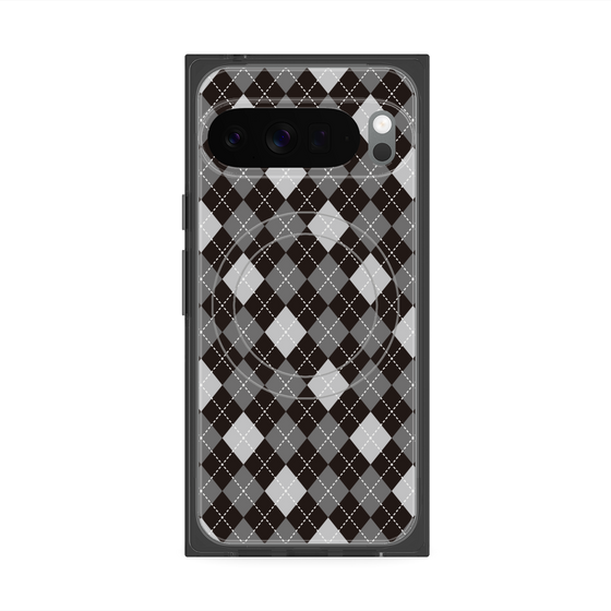 プレミアムスクエアケース with Pixelsnap［ Argyle - Black ］