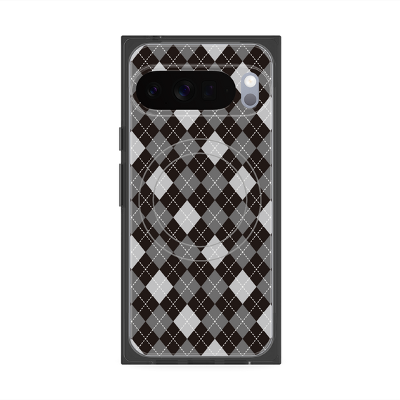 プレミアムスクエアケース with Pixelsnap［ Argyle - Black ］