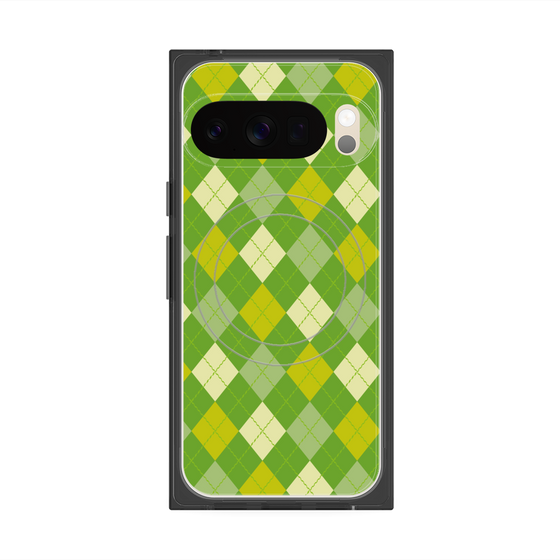 プレミアムスクエアケース with Pixelsnap［ Argyle - Green ］
