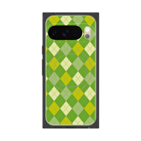 プレミアムスクエアケース with Pixelsnap［ Argyle - Green ］
